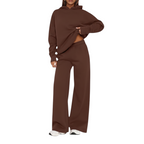 Womens Two Piece Hoodie Set with Wide Leg Sweatpants Lounge Set