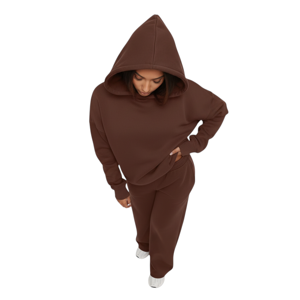 Womens Two Piece Hoodie Set with Wide Leg Sweatpants Lounge Set