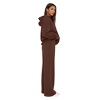 Womens Two Piece Hoodie Set with Wide Leg Sweatpants Lounge Set