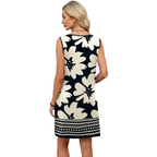 Womens Sleeveless Floral Print Mini Dress with Pockets