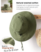 Womens Wide Brim Sun Hat with Chin Strap