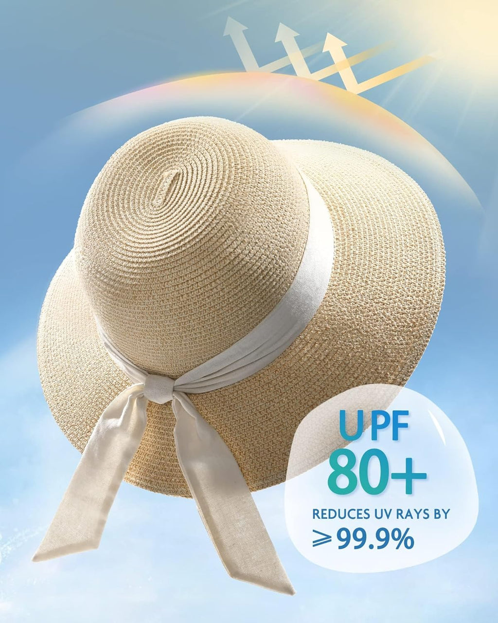 Womens Wide Brim Straw Sun Hat