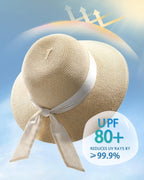 Womens Wide Brim Straw Sun Hat