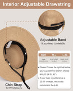 Adjustable Packable Summer Beach Hat for Women
