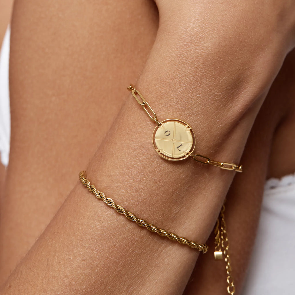 Elegant Adjustable Gold Rope Chain Bracelet with Slider Clasp