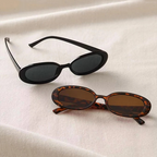 Retro Oval Tortoiseshell Sunglasses for Women