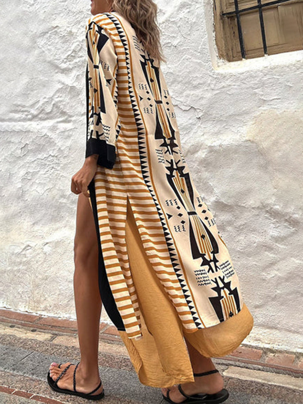Etnische Print Duster Kimono