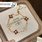 Elegant Clover Charm Bracelet with Sparkling Crystal