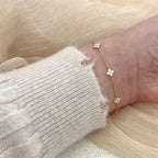Dainty Four Leaf Clover Crystal Bracelet