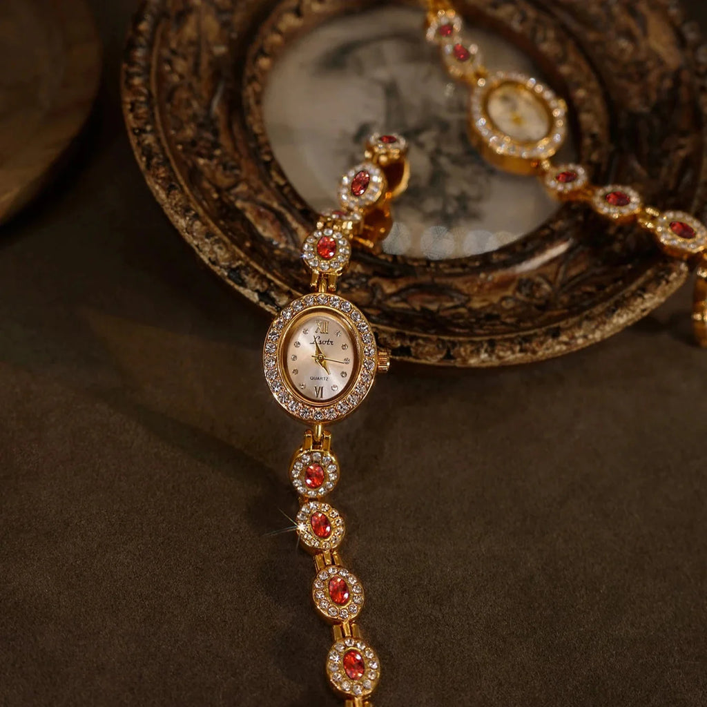 Womens Bracelet Watch with Crystal Dial Quartz