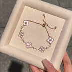 Elegant Clover Charm Bracelet with Sparkling Crystal