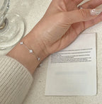 Dainty Four Leaf Clover Crystal Bracelet