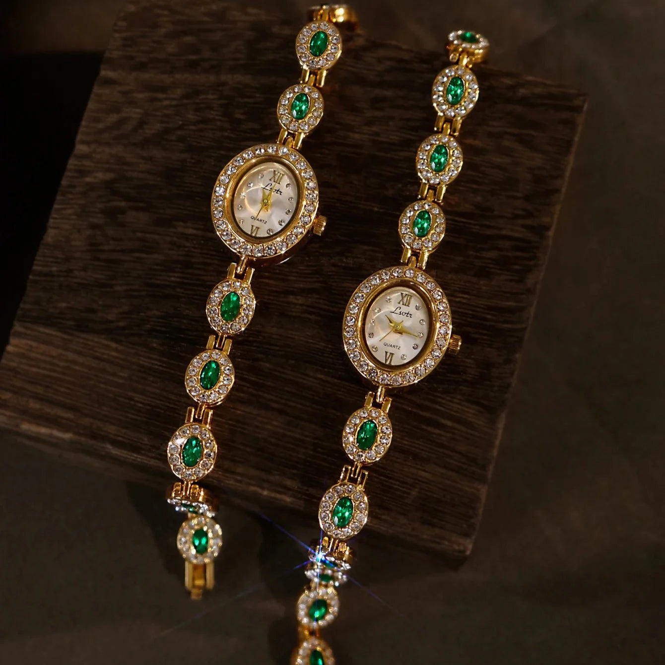 Womens Bracelet Watch with Crystal Dial Quartz