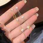 Dainty Four Leaf Clover Crystal Bracelet