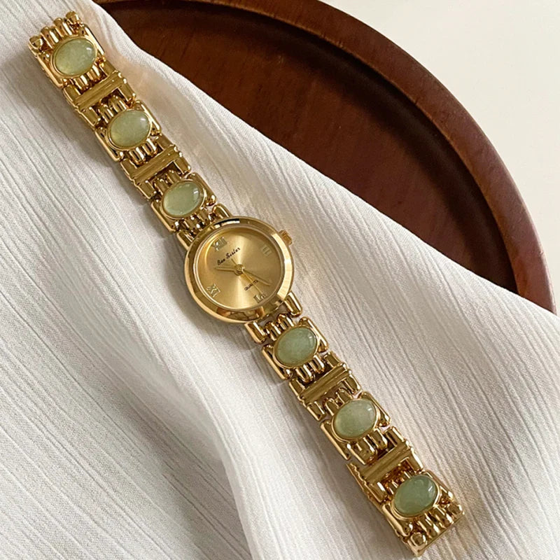 Elegant Round Dial Womens Quartz Watch