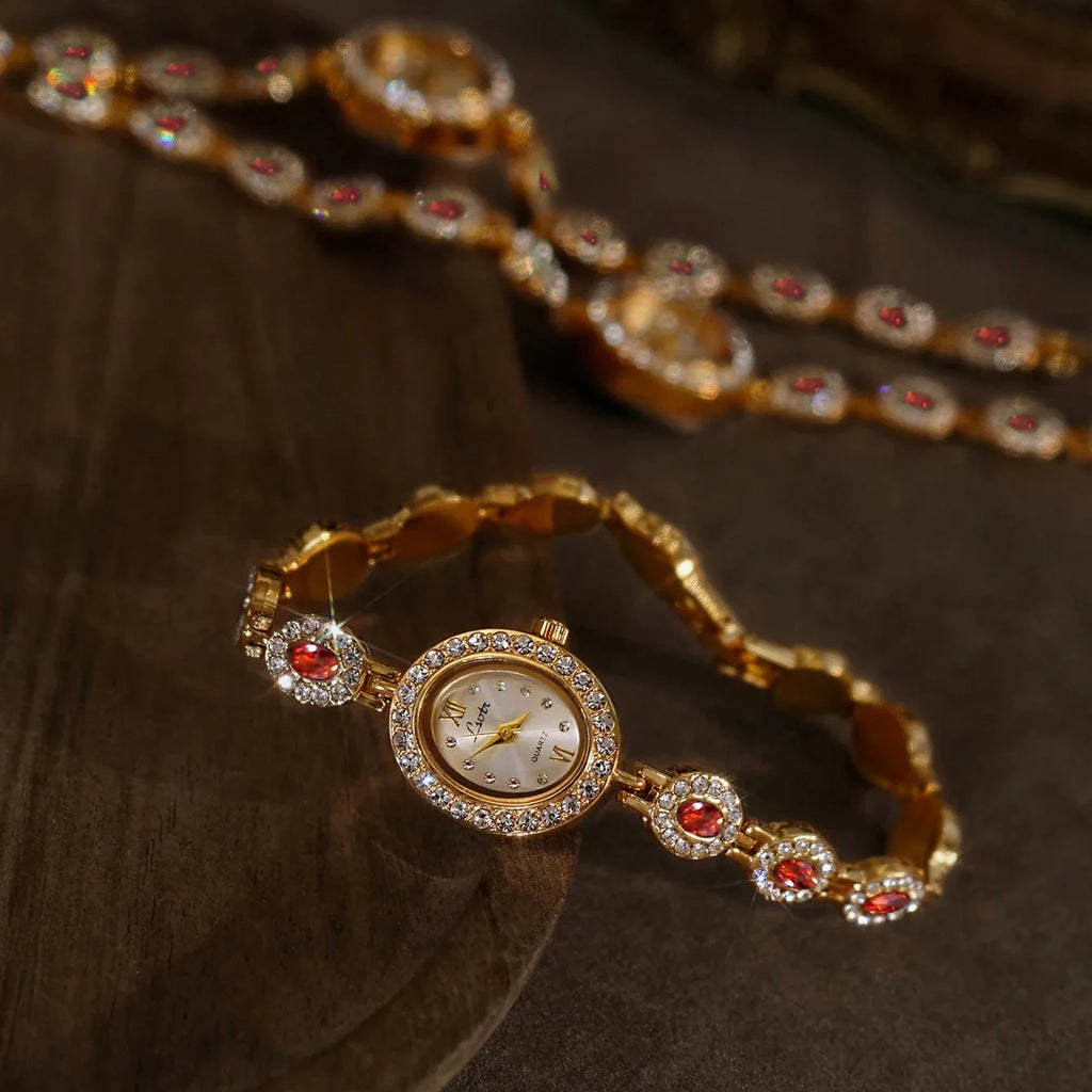 Womens Bracelet Watch with Crystal Dial Quartz