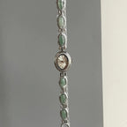 Women's Vintage Oval Bracelet Watch with Stone Links