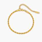Classic Gold Rope Chain Bracelet with Extender