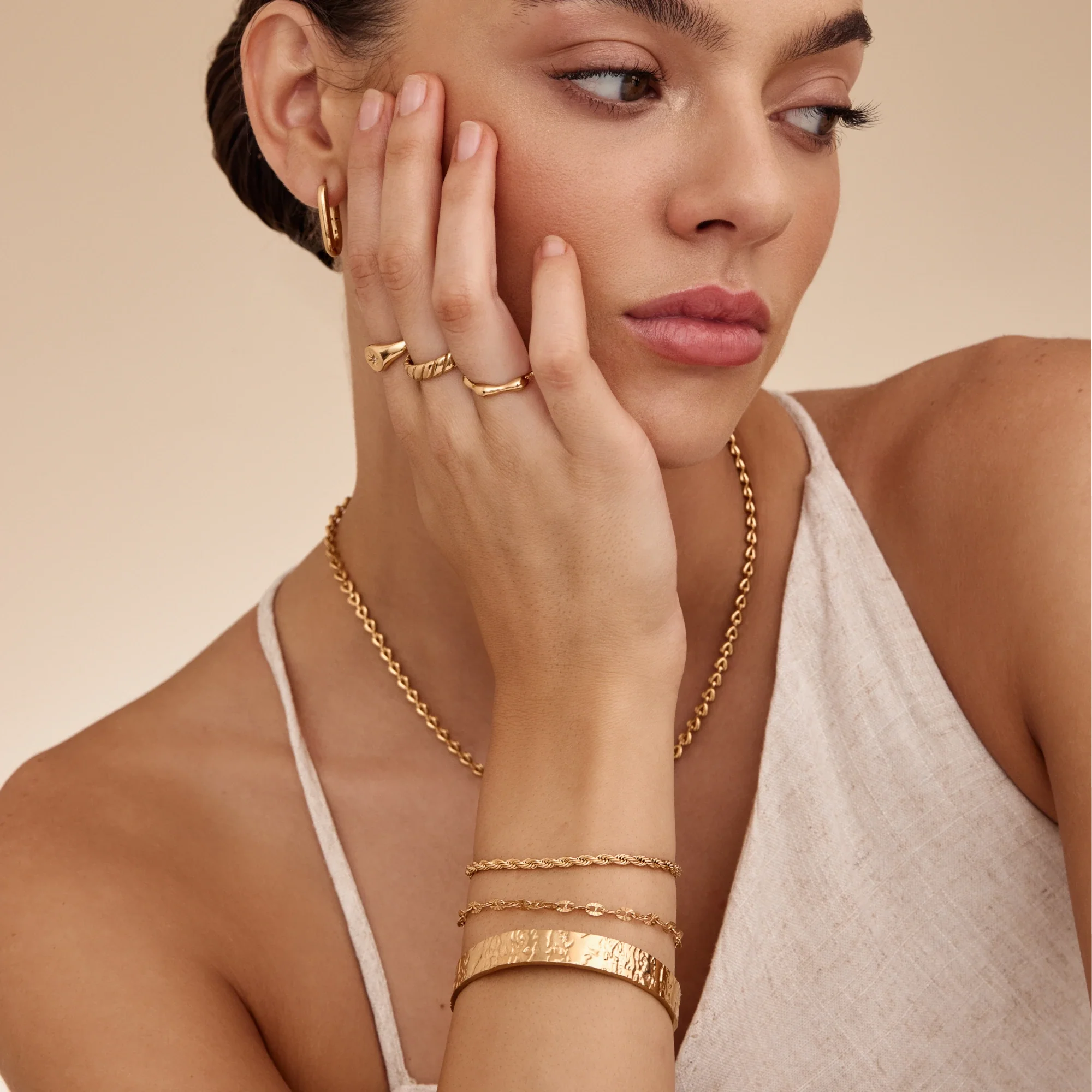 Classic Gold Rope Chain Bracelet with Extender