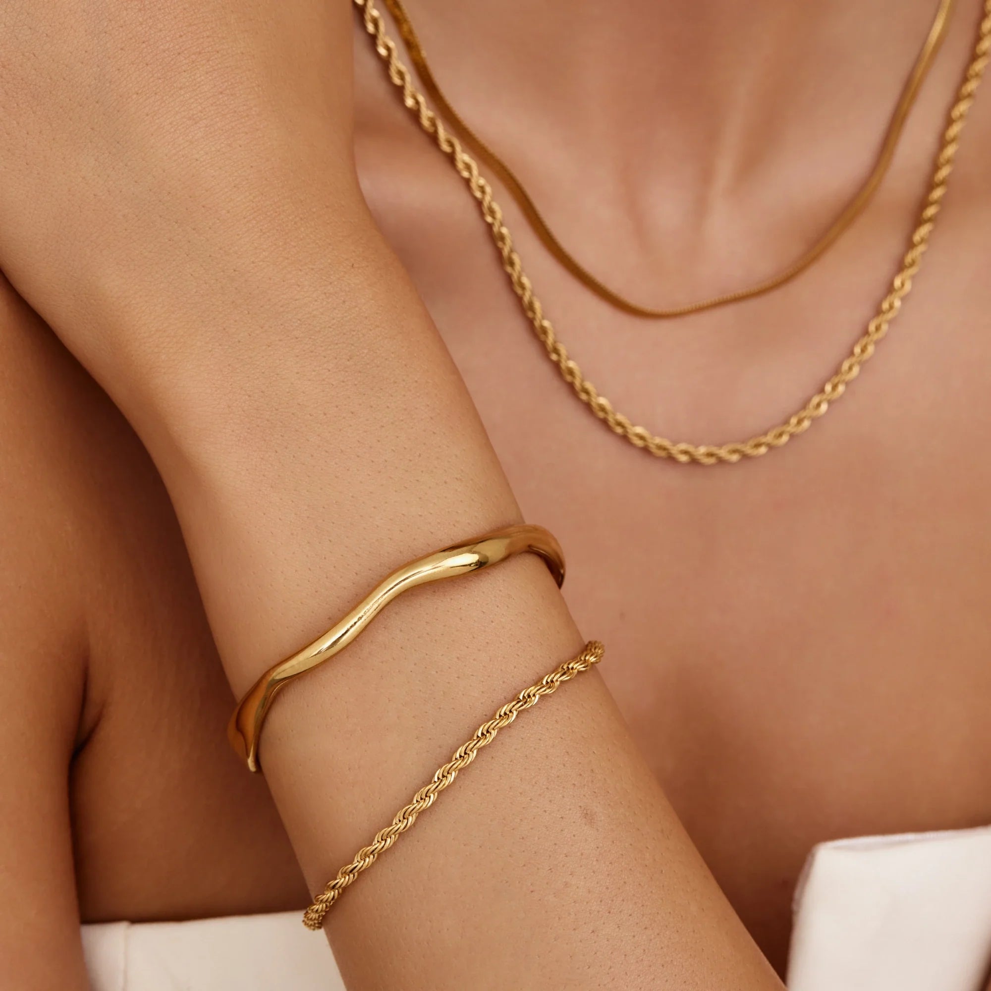 Classic Gold Rope Chain Bracelet with Extender