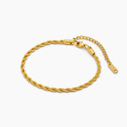 Classic Gold Rope Chain Bracelet with Extender